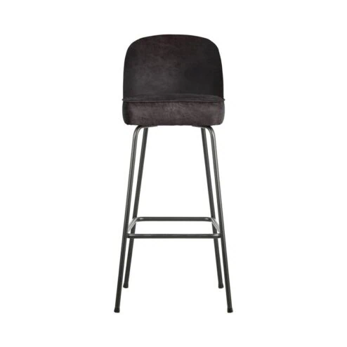 Vogue Barstoel Hoog Leer Zwart