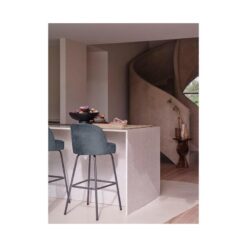 Vogue Barstoel Hoog Velvet Blauw