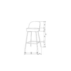 Vogue Barstoel Laag Geweven Stof Zand