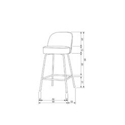 Vogue Barstoel Laag Leer Cognac (1)