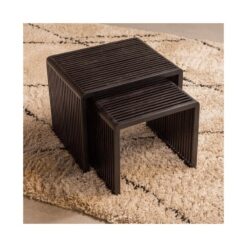 Willa Bijzettafel Set van 2 Teak Zwart