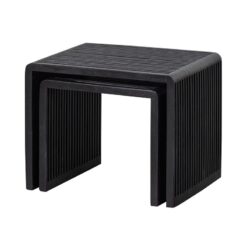 Willa Bijzettafel Set van 2 Teak Zwart