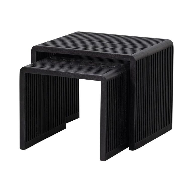 Willa Bijzettafel Set van 2 Teak Zwart
