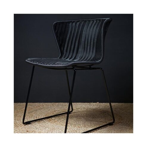 Wings Tuinstoel Zwart Set van 2