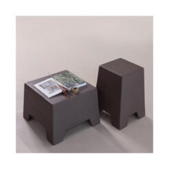 Zina Bijzettafel Hoog Cement Bruin 36cm