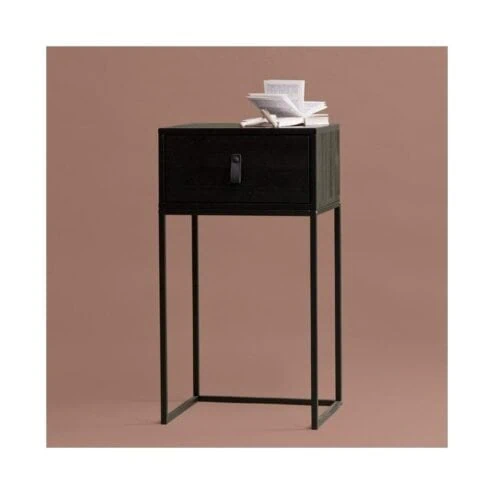 Zola Nachtkastje met Lade Zwart 40cm